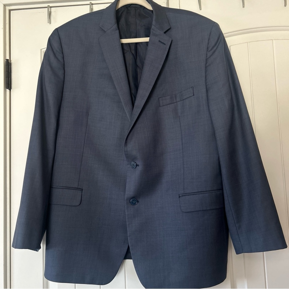 Calvin Klein Mens Slim Fit Blue 2 Button Suit Jacket Sz 46R